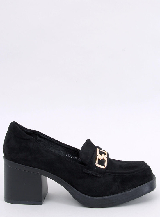Mokasíny na podpatku černé
