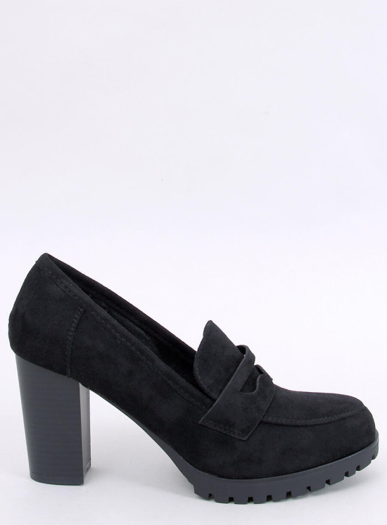 Černé dámské mokasíny na podpatku