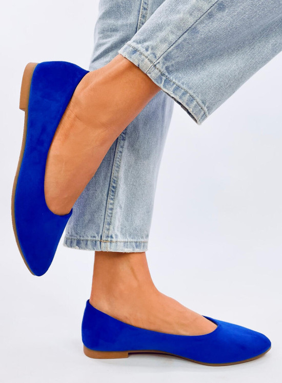 Královské modré baleríny s koženou stélkou