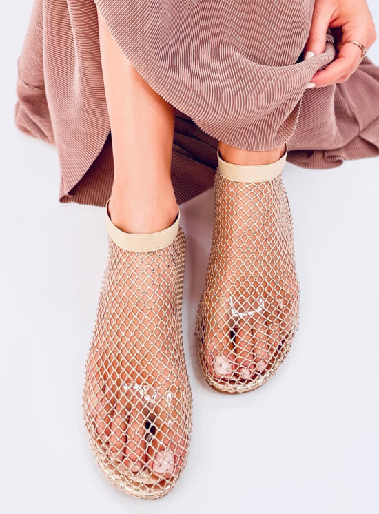 Dámské síťované sandály zlaté