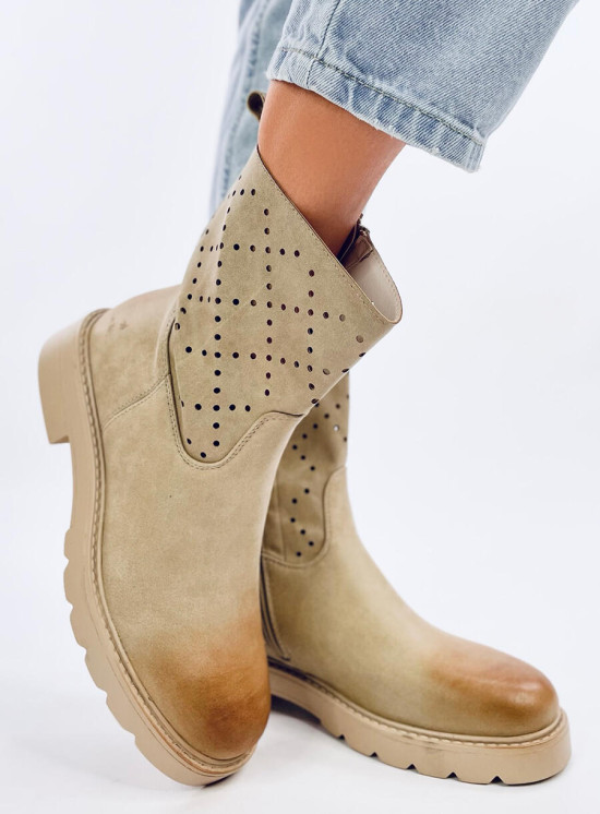 Zelené perforované kozačky