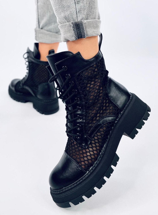 Kozačky se síťovinou černé