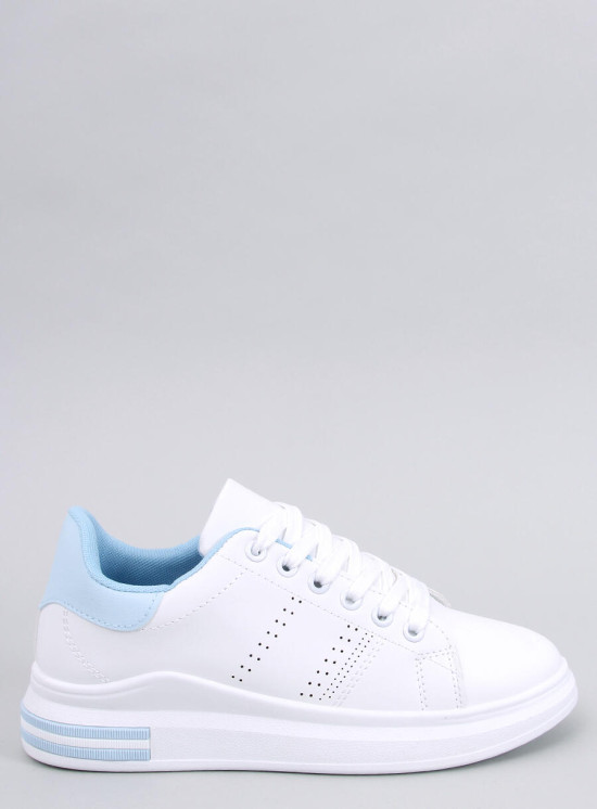 Tenisky na skrytém podpatku bílá/světle modrá