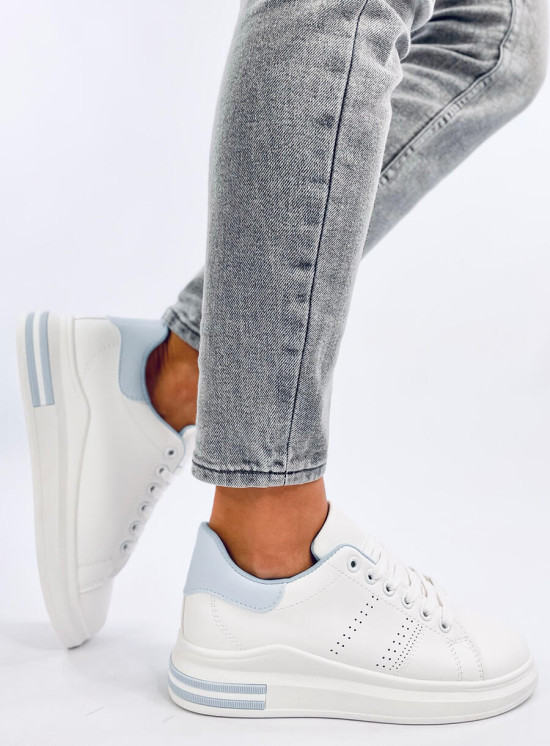 Tenisky na skrytém podpatku bílá/světle modrá