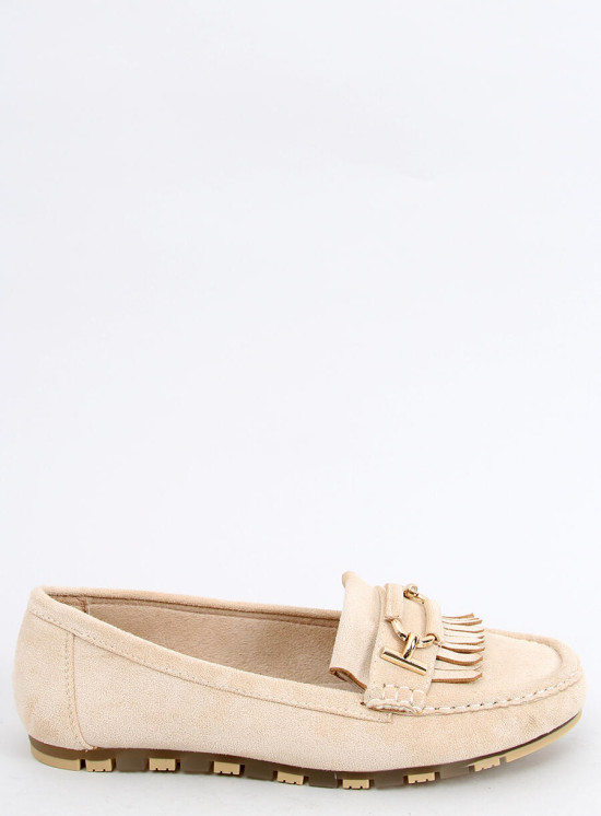 Světle béžové semišové mokasíny