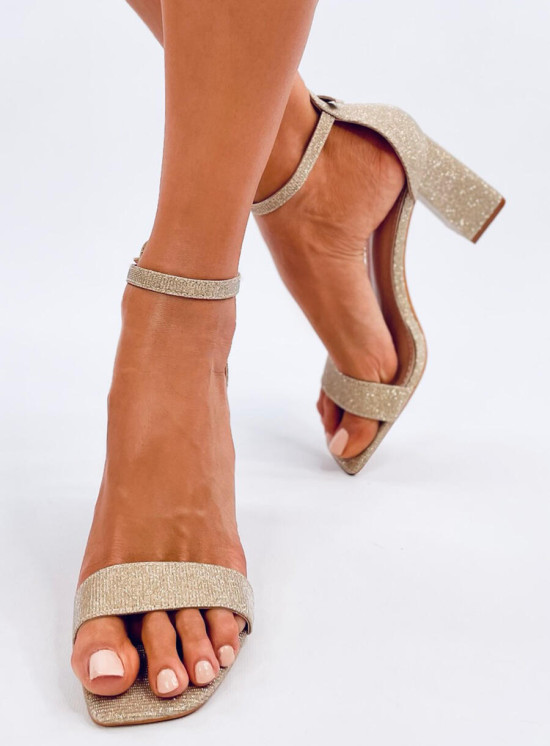 Dámské třpytivé sandály zlaté