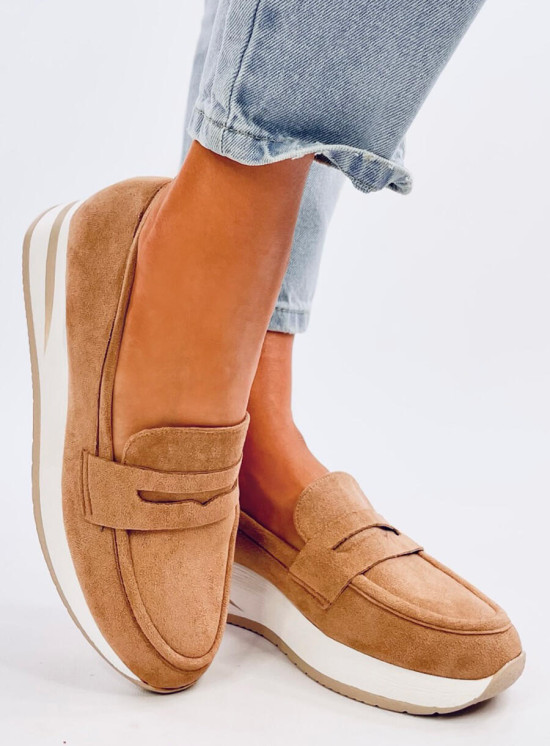 Dámské mokasíny ve sportovním designu hnědé