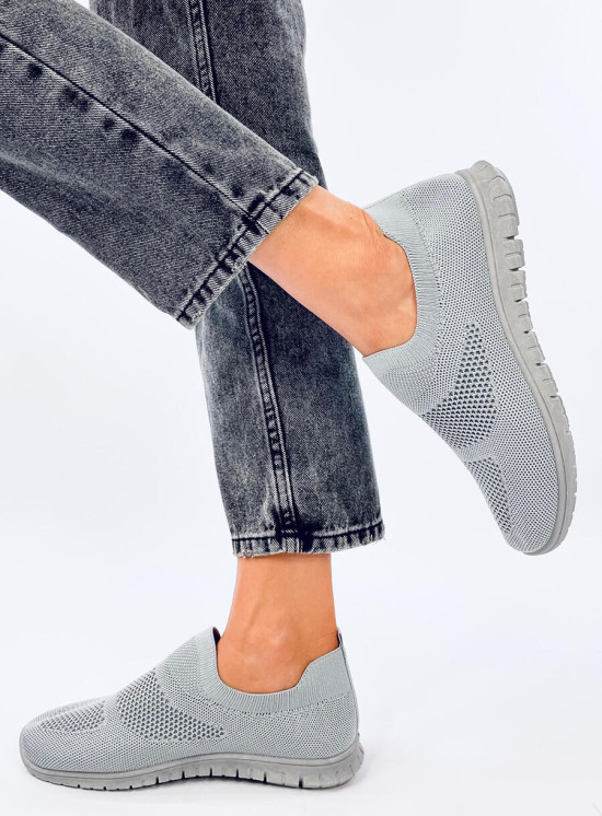 Šedé tenisky bez šněrování