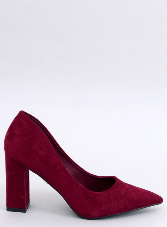 Semišové lodičky vínově červené