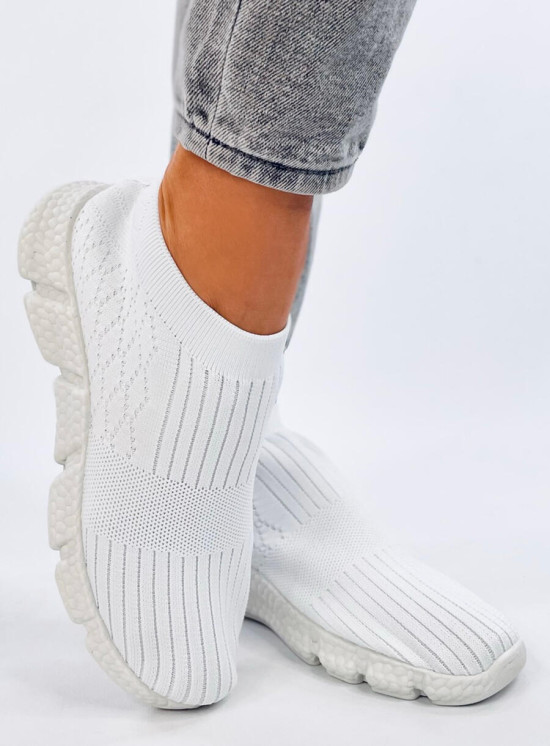 Dámské látkové slip-on tenisky bílé