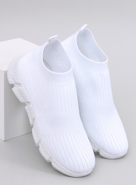 Dámské látkové slip-on tenisky bílé