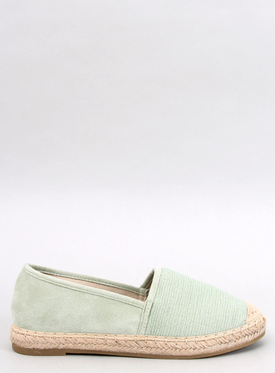 Světle zelené plátěné espadrilky