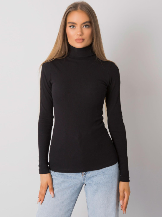 Černý pruhovaný dámský rolák