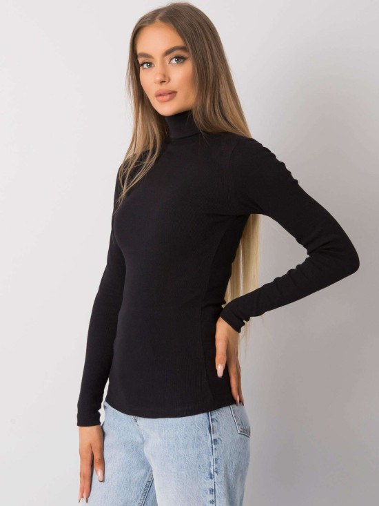 Černý pruhovaný dámský rolák