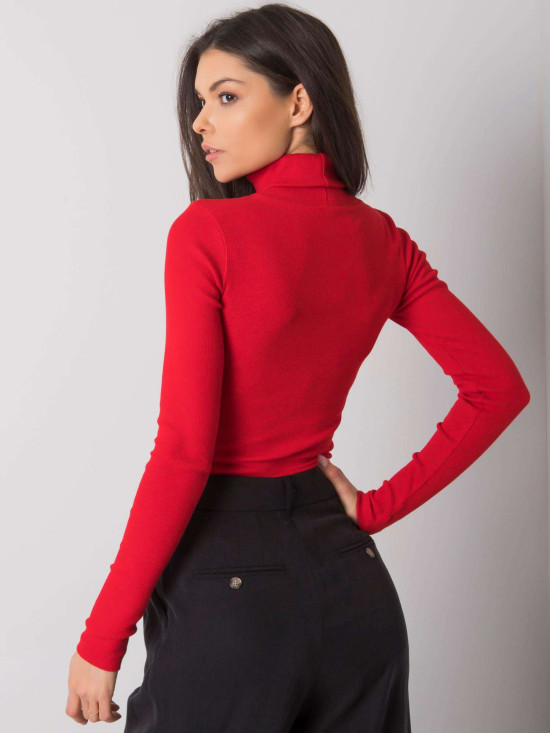 Červený pruhovaný dámský rolák