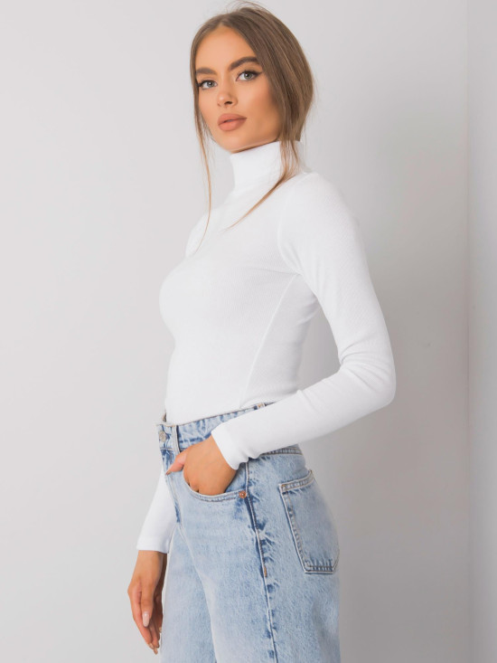 Bílý pruhovaný dámský rolák