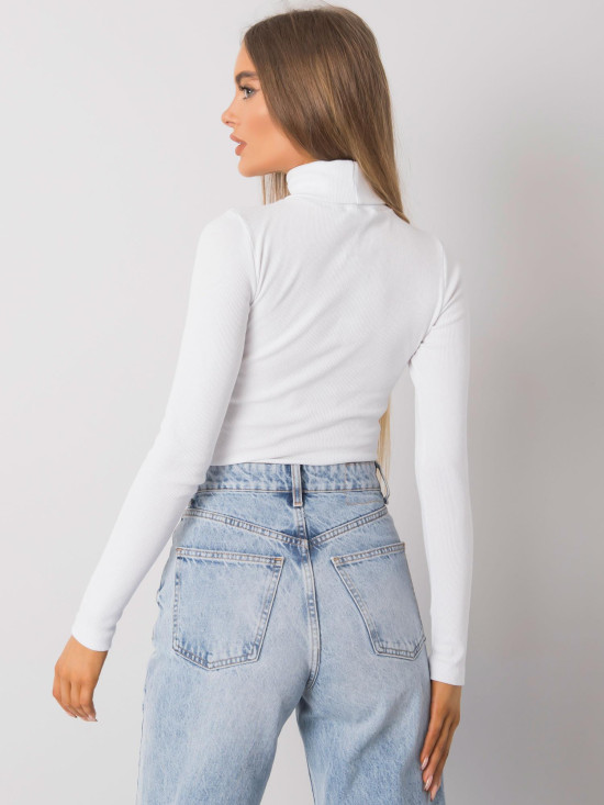 Bílý pruhovaný dámský rolák