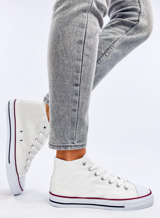 Kotníkové plátěné tenisky bílé