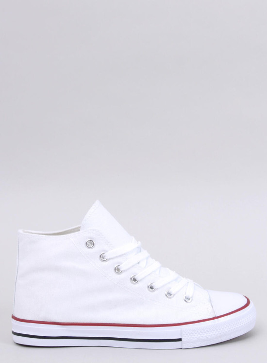 Kotníkové plátěné tenisky bílé