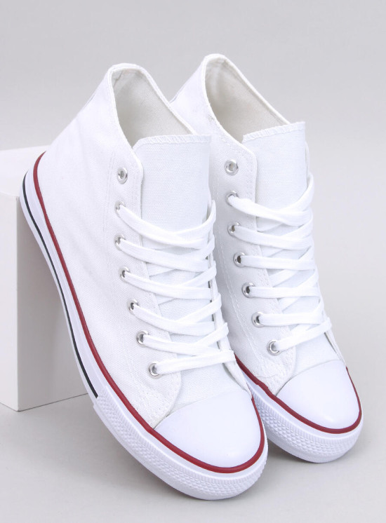 Kotníkové plátěné tenisky bílé