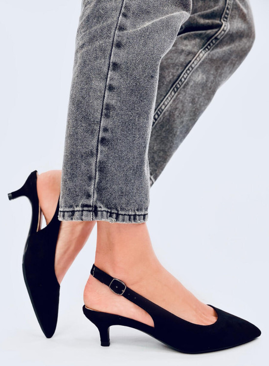 Černé lodičky na nízkém podpatku