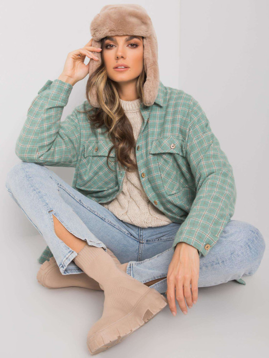 Zelená kostkovaná košile s dlouhým rukávem