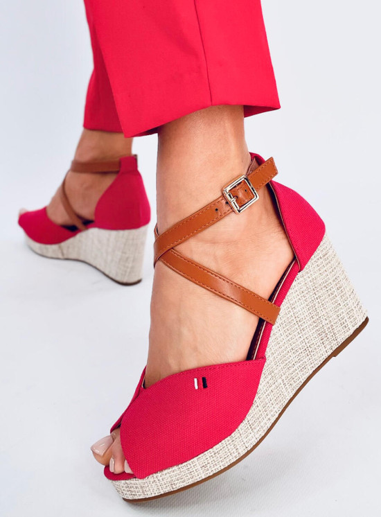 Červené sandály open toe