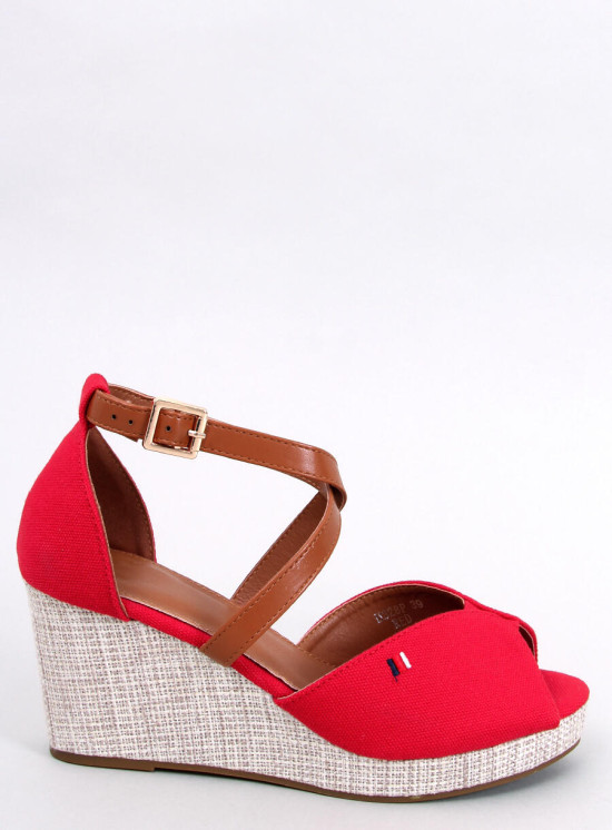 Červené sandály open toe