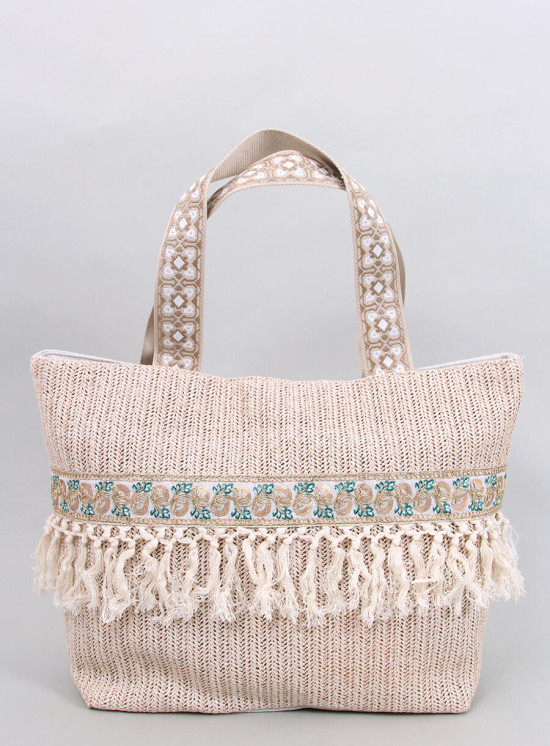 Půdrově růžová velká plážová taška BOHO