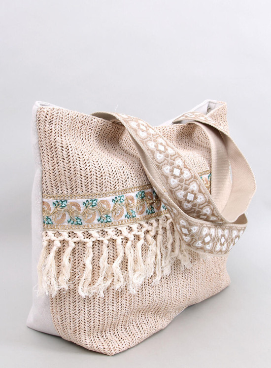 Půdrově růžová velká plážová taška BOHO