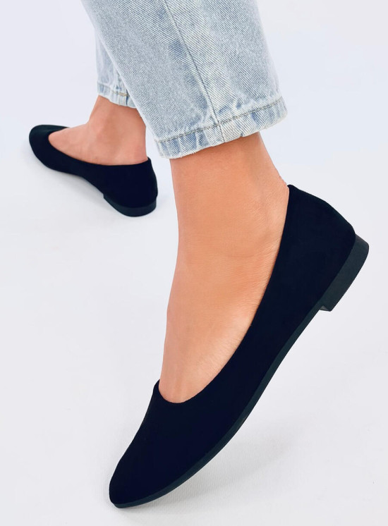 Černé balerínky s koženou stélkou