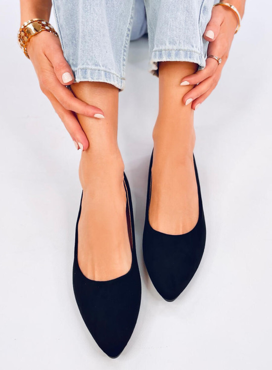 Černé balerínky s koženou stélkou