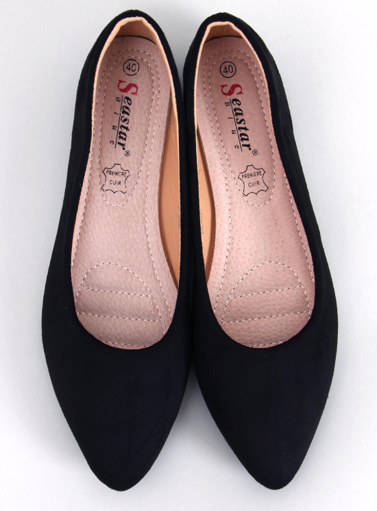 Černé balerínky s koženou stélkou