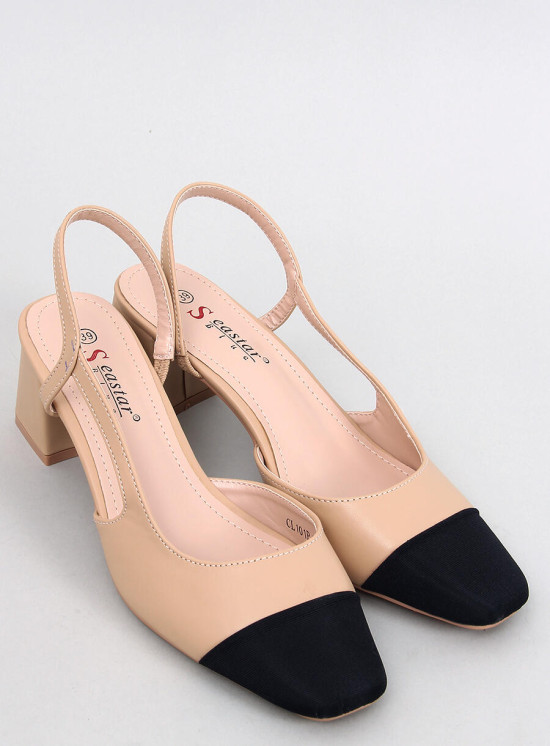 Elegantní nízké lodičky béžová/černá