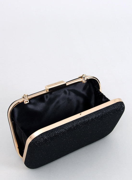 Lesklá dámská kabelka černá