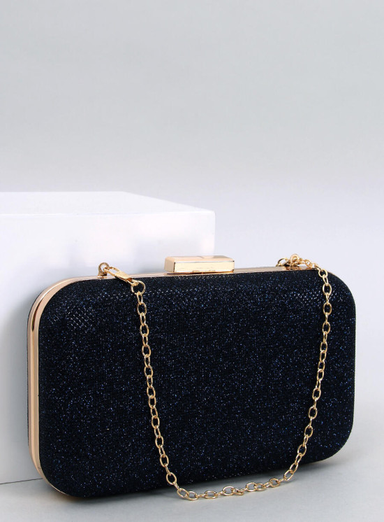 Lesklá dámská kabelka tmavě modrá