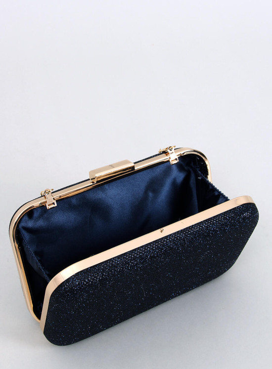 Lesklá dámská kabelka tmavě modrá