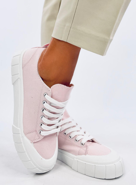 Světle růžové plátěné dámské tenisky