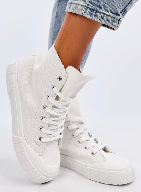 Plátěné kotníkové tenisky bílé