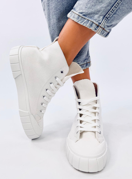 Plátěné kotníkové tenisky bílé