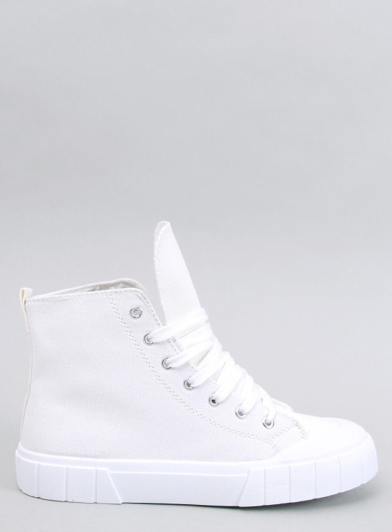 Plátěné kotníkové tenisky bílé