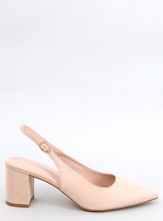 Nízké lodičky s otevřenou patou nude