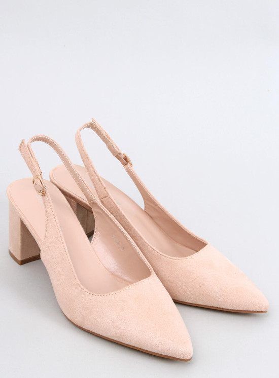 Nízké lodičky s otevřenou patou nude