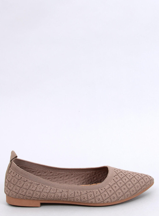 Dámské látkové baleríny hnědé