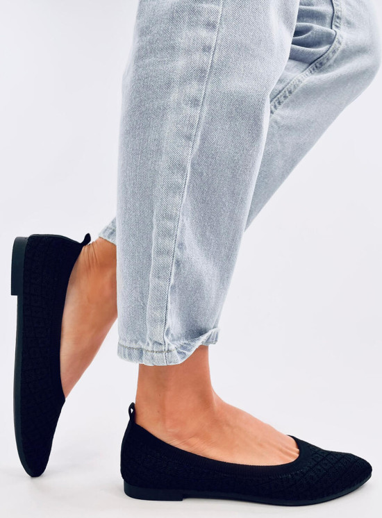 Dámské látkové baleríny černé