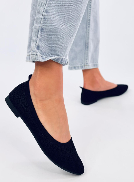 Dámské látkové baleríny černé