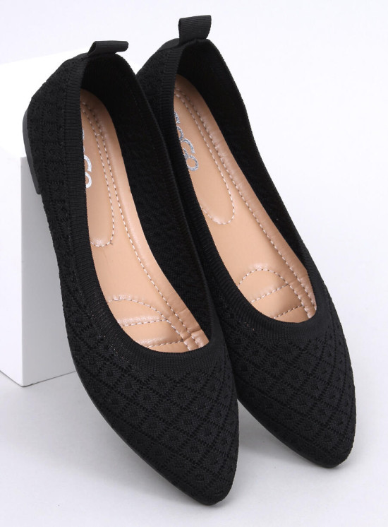 Dámské látkové baleríny černé