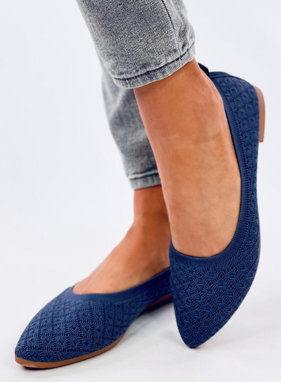 Dámské látkové baleríny modré