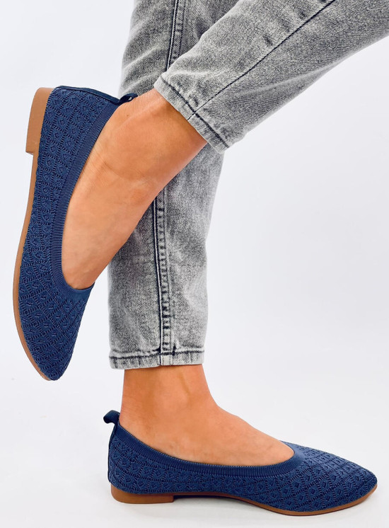 Dámské látkové baleríny modré