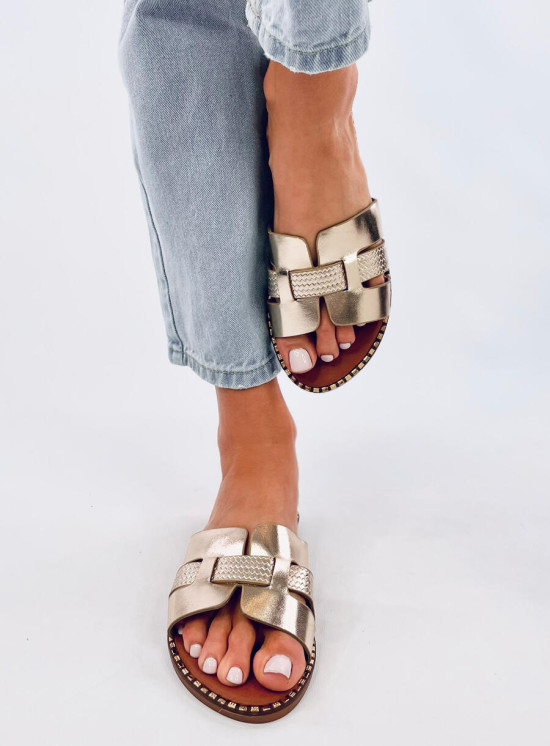 Zlaté elegantní pantofle